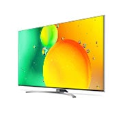 LG 55-tolline NanoCell 4K teler koos protsessor α7 ja helisüsteem Dolby Atmos, Külgvaade 30 kraadi alt koos täitepildiga, 55NANO783QA, thumbnail 3