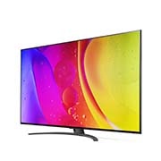 LG 75-tolline NanoCell 4K teler koos protsessor α7 ja helisüsteem Dolby Atmos, Külgvaade 30 kraadi alt koos täitepildiga, 75NANO823QB, thumbnail 3