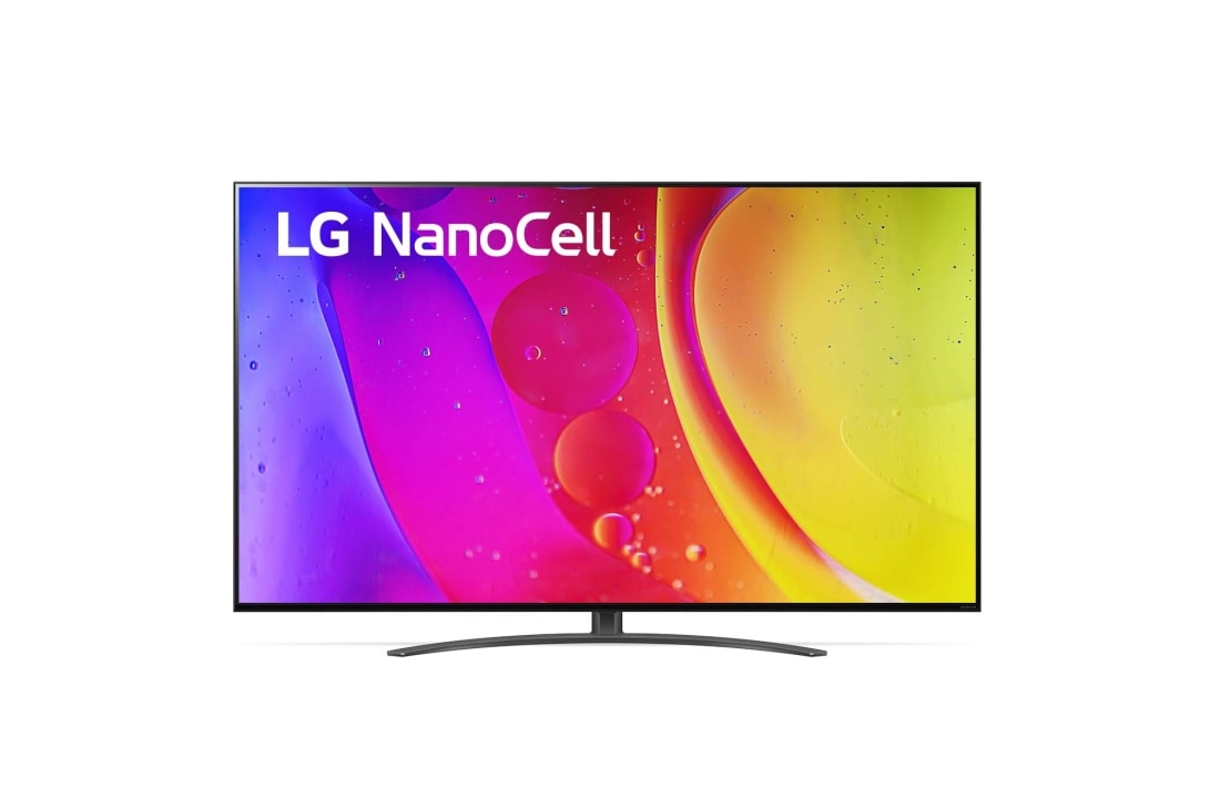 LG 55-tolline NanoCell 4K teler koos protsessor α7 ja helisüsteem Dolby Atmos, LG NanoCell teleri eestvaade, 55NANO823QB