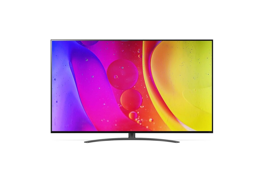 LG 55-tolline NanoCell 4K teler koos protsessor α7 ja helisüsteem Dolby Atmos, eestvaade koos täitepildiga, 55NANO823QB, thumbnail 2