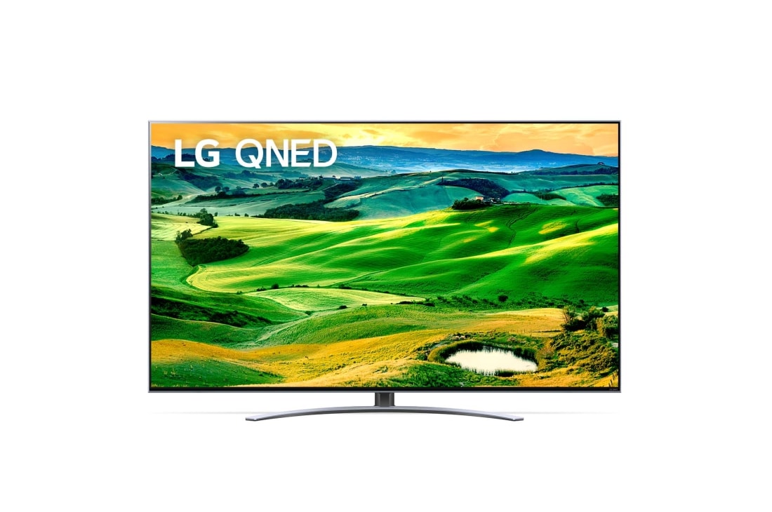 LG 50-tolline QNED 4K teler, LG QNED-teleri esivaade täitekujutise ja toote logoga, 50QNED823QB