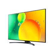 LG 55-tolline NanoCell 4K teler koos protsessor α5 , Külgvaade 30 kraadi alt koos täitepildiga, 55NANO763QA, thumbnail 3