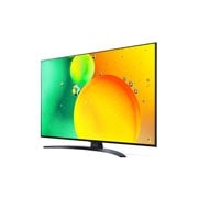 LG 50-tolline NanoCell 4K teler koos protsessor α5 , Külgvaade 30 kraadi alt koos täitepildiga, 50NANO763QA, thumbnail 3
