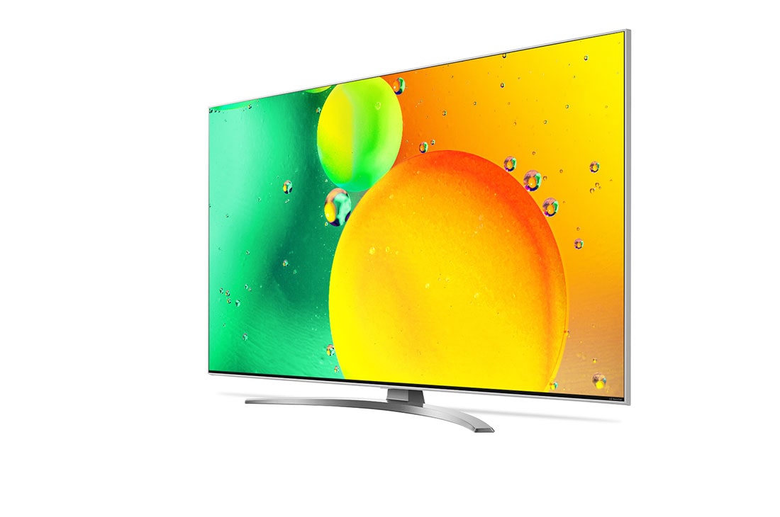 LG 50 collu NanoCell 4K televizors ar α5 procesoru un Dolby Atmos, Külgvaade 30 kraadi alt koos täitepildiga, 50NANO783QA, thumbnail 3