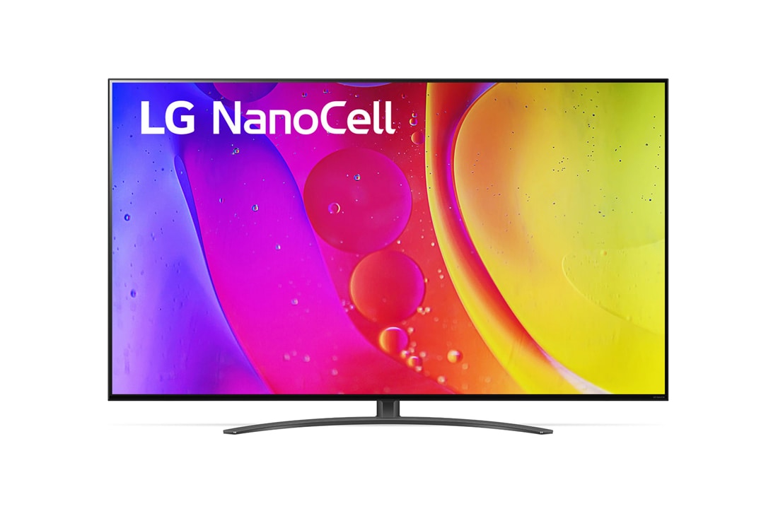 LG 50-tolline NanoCell 4K teler koos protsessor α5 ja helisüsteem Dolby Atmos, LG NanoCell teleri eestvaade, 50NANO823QB