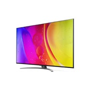 LG 65-tolline NanoCell 4K teler koos protsessor α5 ja helisüsteem Dolby Atmos, Külgvaade 30 kraadi alt koos täitepildiga, 65NANO813QA, thumbnail 3