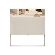 LG  LG OLED | Objet collection ''Easel'', Easel eest ribavaatega, ekraanil on beeži värvi arhitektuuri teemaga kellarežiim., 65ART90E6QA, thumbnail 6