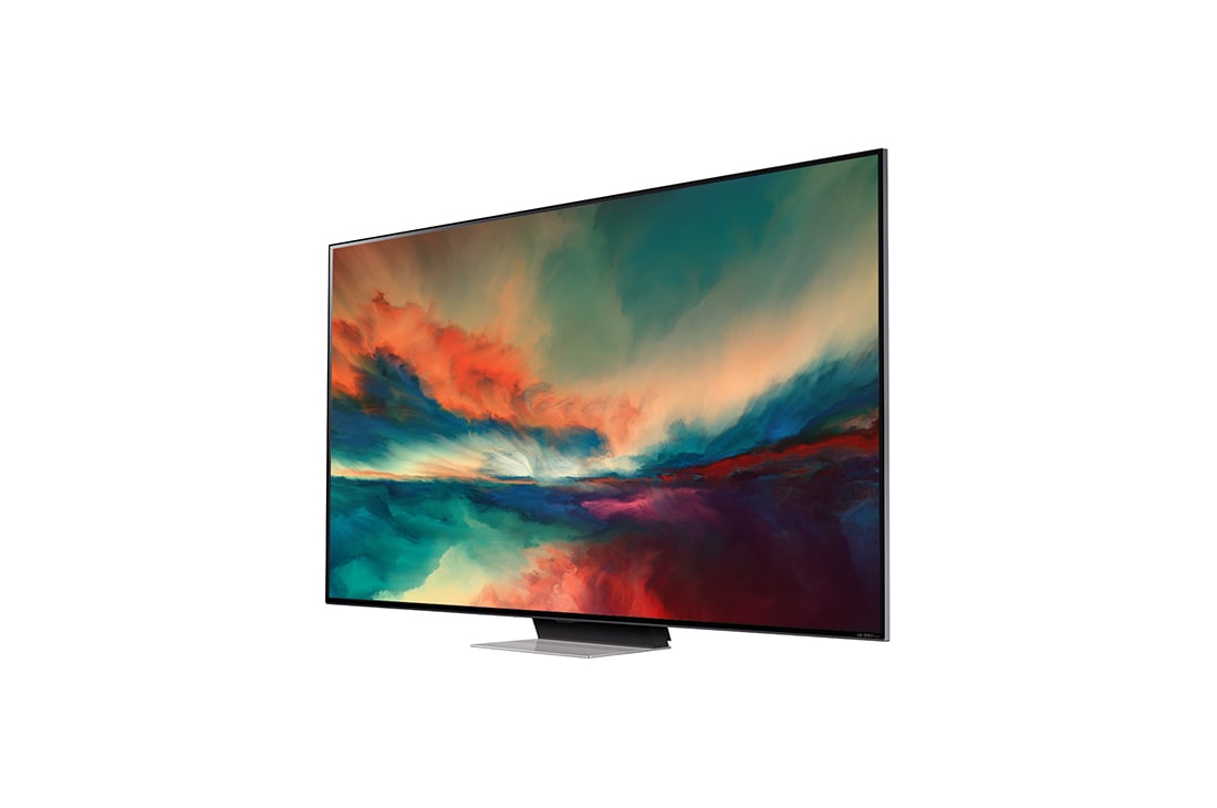 LG QNED Mini LED 86 65-tolline 4K nutiteler, 2023, Külgvaade 30 kraadi alt koos täitepildiga, 65QNED863RE, thumbnail 3