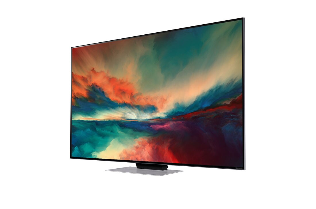 LG QNED Mini LED 86 55-tolline 4K nutiteler, 2023, Külgvaade 30 kraadi alt koos täitepildiga, 55QNED863RE, thumbnail 3