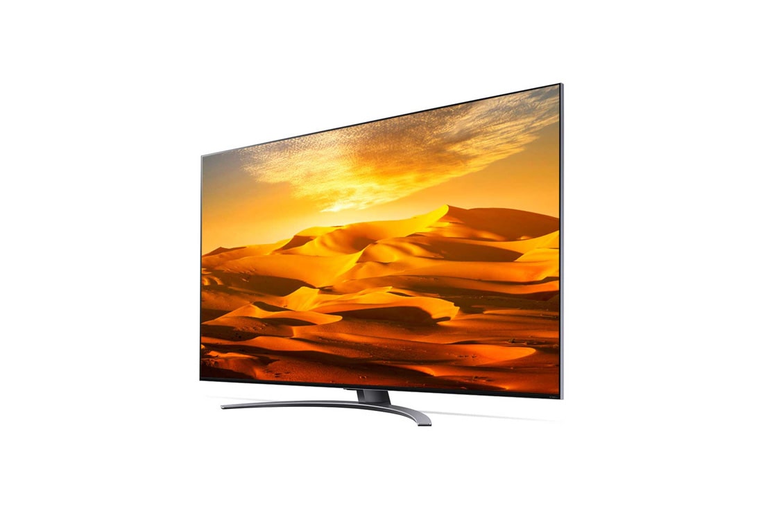 LG 86-tolline QNED  teler 86QNED91, Külgvaade 30 kraadi alt koos täitepildiga, 86QNED913QE, thumbnail 3