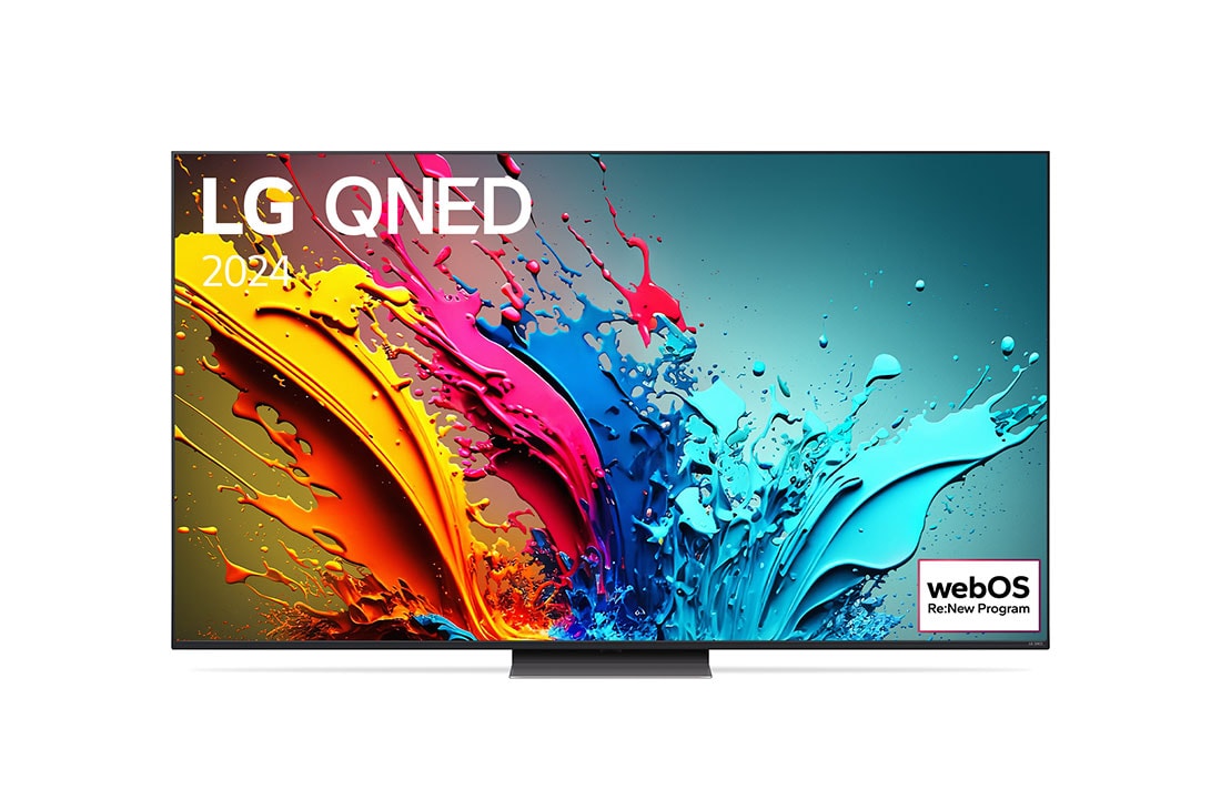 LG 65-tolline LG QNED QNED87 4K Smart TV 2024, Front view, 65QNED87T3B
