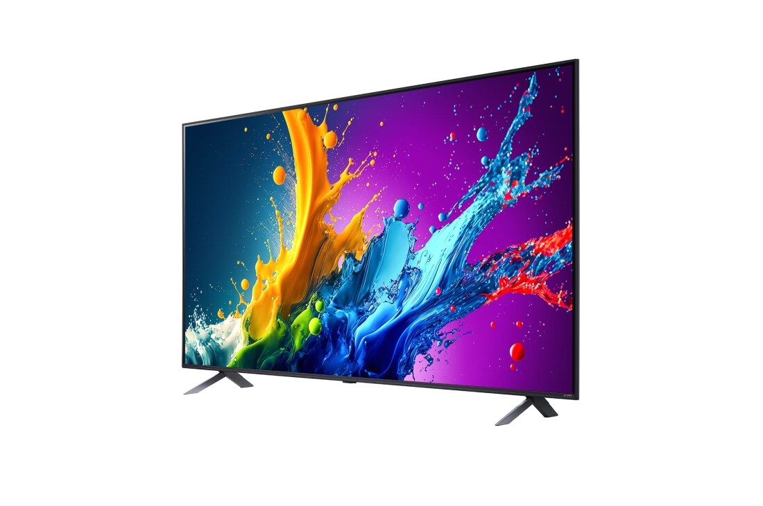 LG 86-tolline LG QNED AI 4K nuti TV QNED80 WebOS24 2024, LG QNED TV, QNED80, veidi nurga all vasakule suunatud külgvaade, 86QNED80T3A, thumbnail 3