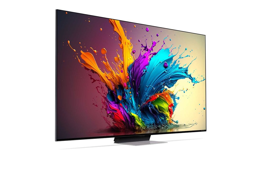 LG 86-tolline LG QNED MiniLED AI 4K nuti TV QNED91 WebOS24 2024, LG QNED TV, QNED90, veidi nurga all vasakule suunatud külgvaade, 86QNED91T3A, thumbnail 3