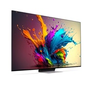 LG 86-tolline LG QNED MiniLED AI 4K nuti TV QNED91 WebOS24 2024, LG QNED TV, QNED90, veidi nurga all vasakule suunatud külgvaade, 86QNED91T3A, thumbnail 3