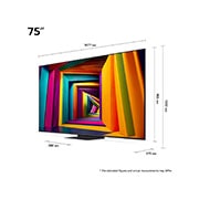 LG 75-tolline LG UHD AI 4K nuti TV UT91 WebOS24 2024, LG UHD TV, UT91 eestvaade, 75UT91003LA, thumbnail 6