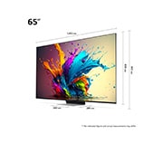 LG 65-tolline LG QNED MiniLED AI 4K nuti TV QNED91 WebOS24 2024, LG QNED TV, QNED90 eestvaade, 65QNED91T3A, thumbnail 2