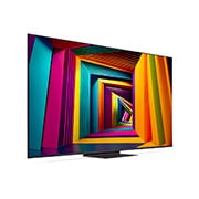 LG 65-tolline LG UHD AI 4K nuti TV UT91 WebOS24 2024, LG UHD TV, UT91, veidi nurga all vasakule suunatud külgvaade, 65UT91003LA, thumbnail 2
