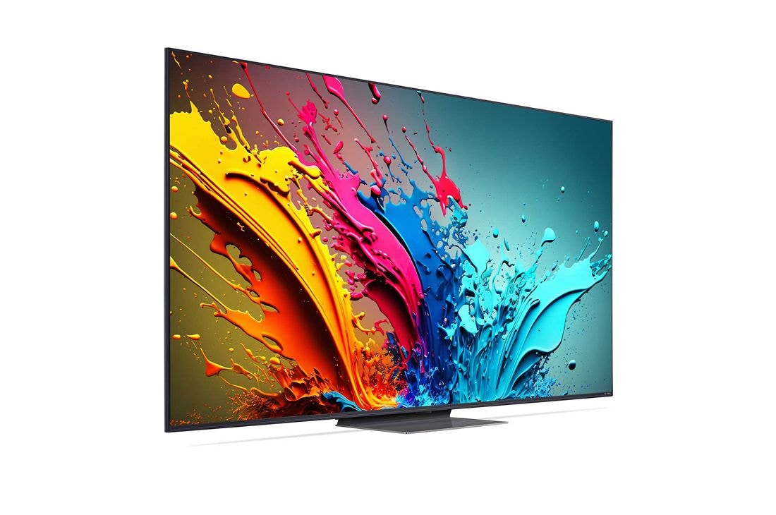 LG 86-tolline LG QNED AI 4K nuti TV QNED86 WebOS24 2024, LG QNED TV, QNED85, veidi nurga all vasakule suunatud külgvaade, 86QNED86T3A, thumbnail 3