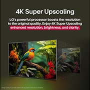 LG 55 tolline LG NanoCell AI 4K nuti TV NANO81 2025, Gen8 alpha 7 AI-protsessor süttib kollaselt ja sellest paistavad välja värvilised piksenooled. Pealkiri räägib sellest, kuidas protsessori abil saavutatakse 4K pildikvaliteet, säravad värvid ja heledu, 55NANO81A3A, thumbnail 10