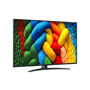 LG 55 tolline LG NanoCell AI 4K nuti TV NANO81 2025, LG kaugjuhtimispult AI Magic Remote, mille AI-nupp on valgustatud. Selle ümber on erinevad funktsioonid, millele kasutaja saab nupu kaudu juurdepääsu. AI Voice ID, AI-otsing, AI Chatbot, AI Concierge,, 55NANO81A3A, thumbnail 2