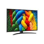 LG 43 tolline LG NanoCell AI 4K nuti TV NANO81 2025, Lähivõte LG TV teleriekraanist, mis näitab, kuidas AI-otsing toimib. Avatud on väike vestlusaken, mis näitab, kuidas kasutaja küsis, millised spordimängud on saadaval. AI-otsing vastas vestluse kaudu , 43NANO81A3A, thumbnail 2