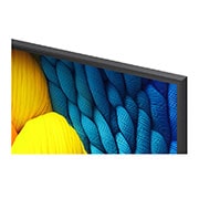 LG 86 tolline LG NanoCell AI 4K nuti TV NANO81 2025, LG NanoCell NANO80 AI 4K nutiteleri eest- ja külgvaade, mis näitab selle pikkuse, laiuse, kõrguse ja sügavuse mõõtmeid., 86NANO81A3A, thumbnail 4