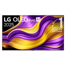 LG OLED evo AI G5 4K nutiteleri esivaade. Ekraanil on „12 aastat maailma nr. 1 OLED“ kirjaga embleem ja LG OLED evo AI 2025 logo.