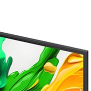 LG 50 tolline LG QNED evo AI 4K nuti TV QNED86 2025, Esiplaanil on LG AI Magic Remote. AI-nupp on valgustatud. Tagaplaanil on LG webOS kasutajaliides. Hiirekursor viitab sellele, et pult on kasutuses. Tekst selgitab, kuidas puldi funktsioonid ja juhtnup, 50QNED86A3C, thumbnail 3