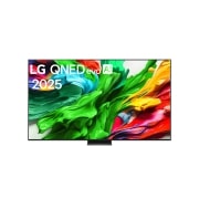 LG 100 tolline LG QNED evo AI MiniLED 4K nuti TV QNED86 2025, LG QNED evo QNED85 TV teleri esivaade, LG QNED evo AI Logo on ülanurgas. LG QNED evo QNED85 TV teler maalib värvikirevaid tekstuure., 100QNED86A6, thumbnail 1