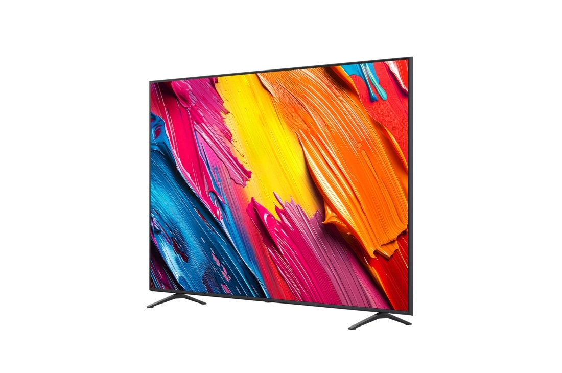 LG 86 tolline LG QNED AI 4K nuti TV QNED7E 2025, ülanurgas on LG QNED Al logo. LG QNED TV teler maalib värvikirevaid tekstuure., 86QNED7EA6B, thumbnail 4