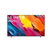 LG 86 tolline LG QNED AI 4K nuti TV QNED7E 2025, ülanurgas on LG QNED Al logo. LG QNED TV teler maalib värvikirevaid tekstuure., 86QNED7EA6B, thumbnail 1