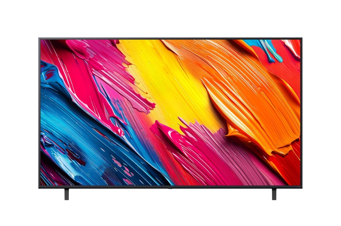 LG 75 tolline LG QNED AI 4K nuti TV QNED7E 2025, ülanurgas on LG QNED Al logo. LG QNED TV teler maalib värvikirevaid tekstuure., 75QNED7EA6B, thumbnail 2