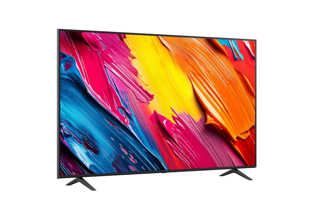 LG 75 tolline LG QNED AI 4K nuti TV QNED7E 2025, ülanurgas on LG QNED Al logo. LG QNED TV teler maalib värvikirevaid tekstuure., 75QNED7EA6B, thumbnail 3