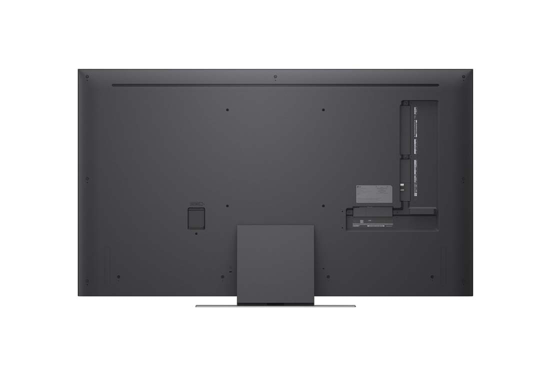 LG 55-tolline LG Mini RGB evo AI MRGB88 4K nuti TV 2026, LG Mini RGB evo AI MRGB85, kujutatud ees- ja külgvaates, toob esile 55-tollise ekraani laiusega 1677 millimeetrit (mm), ekraani kõrgusega 966 millimeetrit (mm), kõrgusega alusega 1032 millimeetrit (mm, 55MRGB88B3B, thumbnail 4