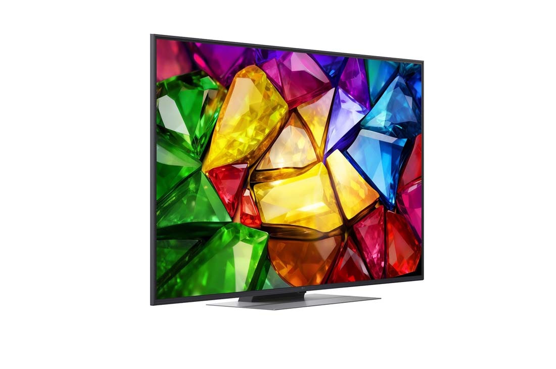 LG 55-tolline LG Mini RGB evo AI MRGB88 4K nuti TV 2026, RGB Primary Color Pro, mida kasutatakse LG Mini RGB evo AI MRGB85-s, kuvab jagatud pildi, kus vasakul on tavapärane LED-värv ja paremal heledamad ning küllastunumad hooned, rõhutades 100% DCI-P3 ja 10, 55MRGB88B3B, thumbnail 6