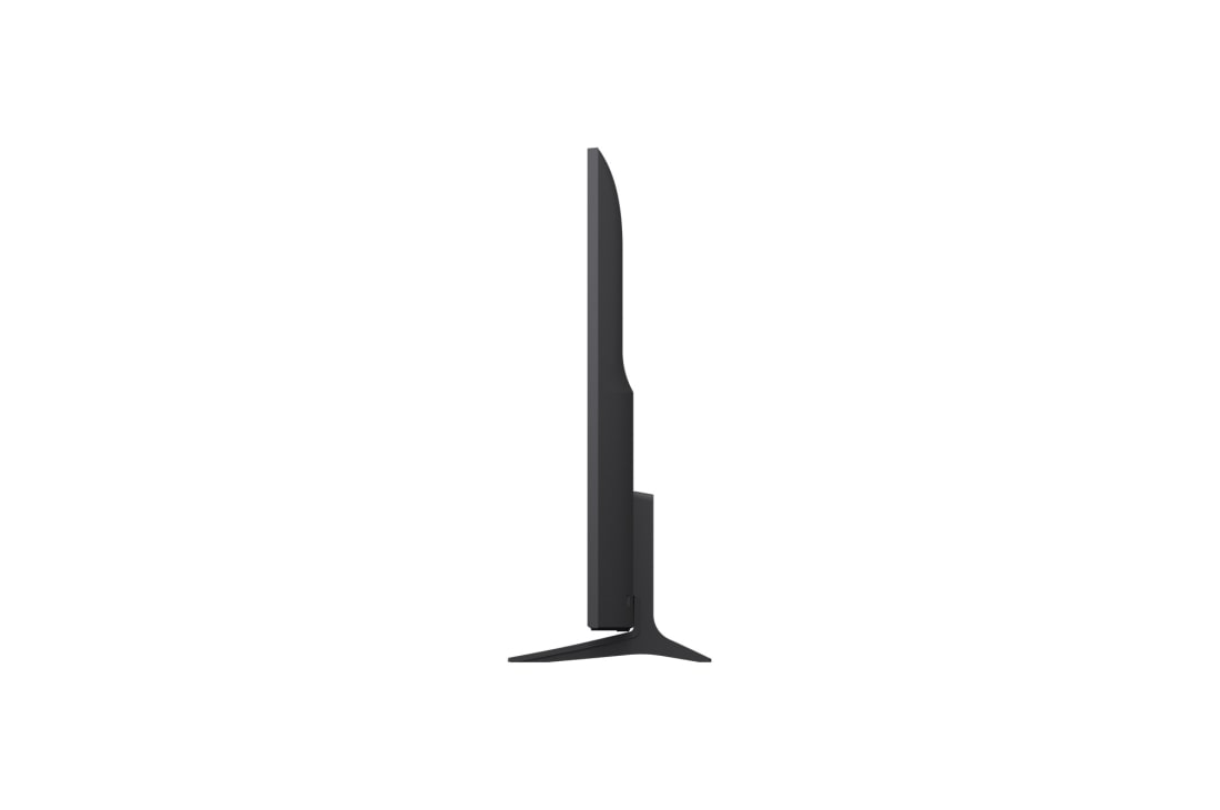 LG 55-tolline LG QNED evo AI Mini-LED QNED83 4K nuti TV 2026, LG QNED evo AI QNED82 Mini LED , kujutatud ees- ja külgvaates, toob esile 55-tollise ekraani laiusega 1236 millimeetrit (mm), ekraani kõrgusega 718 millimeetrit (mm), kõrgusega alusega 780 millimeetri, 55QNED83B3A, thumbnail 2