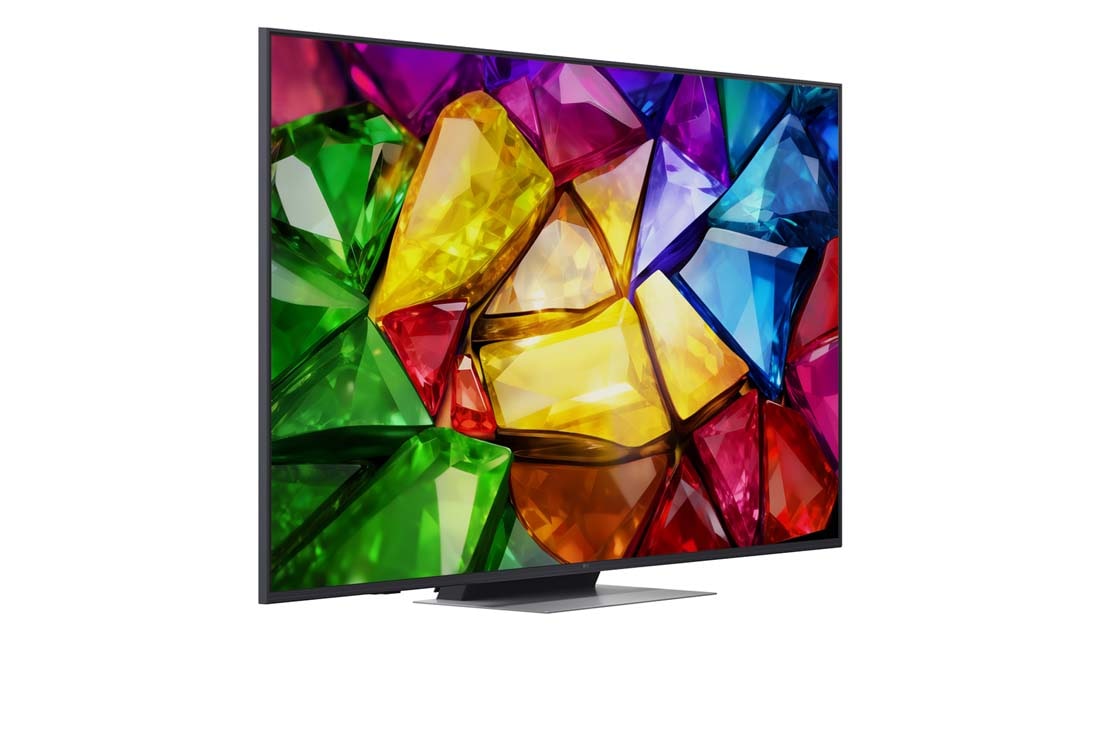 LG 65-tolline LG Mini RGB evo AI MRGB88 4K nuti TV 2026, LG Mini RGB evo AI MRGB85 eestvaade, mis ilmus 2026. aastal, kuvab kristalliselge pildi teravalt piiritletud mitmevärviliste tahkudega, esitledes tollist ekraani, webOS-i, RGB Primary Color Pro'd j, 65MRGB88B3B, thumbnail 3