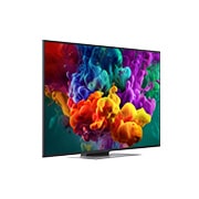 LG 55-tolline LG QNED evo AI Mini-LED QNED86 4K nuti TV 2026, LG QNED evo AI QNED85 Mini LED , kujutatud ees- ja külgvaates, toob esile 100-tollise ekraani laiusega 2230 millimeetrit (mm), ekraani kõrgusega 1277 millimeetrit (mm), kõrgusega alusega 1374/1338 mil, 55QNED86B3B, thumbnail 3