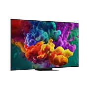 LG 65-tolline LG QNED evo AI Mini-LED QNED87 4K nuti TV 2026, LG QNED evo AI QNED85 Mini LED eestvaade, mis ilmus 2026. aastal, kuvab ekraanil erksaid, voolavaid tiheda värvipilve purseid, tuues esile Dynamic QNED Color Pro, Mini LED, alpha 8 AI Processor 4K Gen, 65QNED87B3A, thumbnail 2