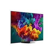 LG 65-tolline LG QNED evo AI Mini-LED QNED87 4K nuti TV 2026, LG QNED evo AI QNED85 Mini LED , kujutatud ees- ja külgvaates, toob esile 100-tollise ekraani laiusega 2230 millimeetrit (mm), ekraani kõrgusega 1277 millimeetrit (mm), kõrgusega alusega 1374/1338 mil, 65QNED87B3A, thumbnail 3