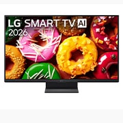 LG 24-tolline LG FHD AI LB70 4K nutiteler 2026, LG SMART TV AI LB70 FHD TV eestvaade, mis ilmus 2026. aastal, täidab ekraani erksa ja värvikirevate sõõrikute valikuga, esile tõstes läikivat glasuuri, tekstuuririkkaid katteid ja peeneid detaile kogu, 24LB70003LA, thumbnail 1