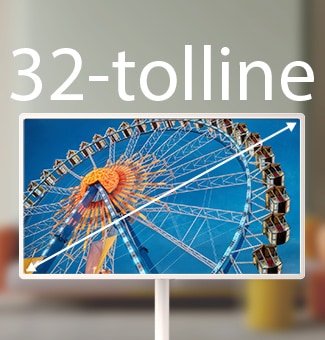 LG StanbyME 2 Max LX6 teisaldatav ekraan 32-tollise ekraaniga kuvab vaateratta pilti, kus suurem ekraan suurendab ulatust ja visuaalset selgust kaasahaaravama vaatamiskogemuse saamiseks.