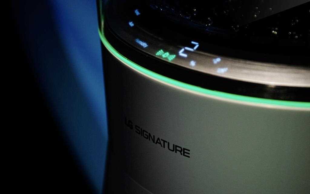 A close-up shot of lg signature air purifier at berlin ifa 2017.
