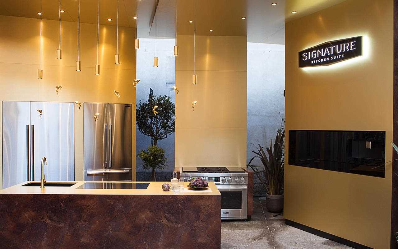 A demonstration takes place within the Signature Kitchen Suite, on show at Milan Design Week | More at LG MAGAZINE