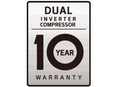 شعار ضمان 10 سنوات على DUAL Inverter.