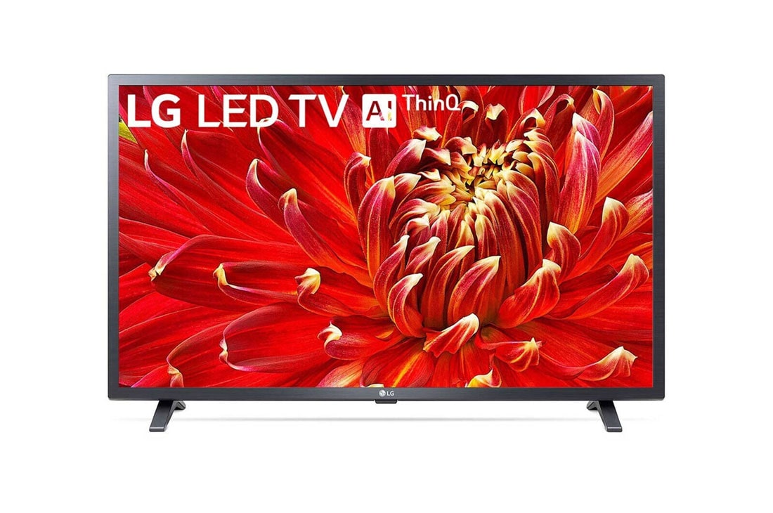 LG تلفزيون LED الذكي مقاس 32 بوصة LM637B من LG، تلفزيون LED الذكي بتقنية HD HDR, رؤية أمامية مع صورة بينية, 32LM637BPVA