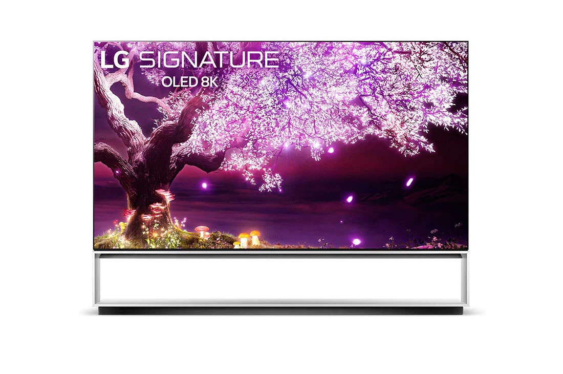 LG تلفاز OLED 88 بوصة Z1 من إل جي، تصميم المعرض بتقنية HDR السينمائية ومنصة WebOS الذكية وميزة تعتيم البكسل 8K وتقنية ThinQ AI, مظهر أمامي, OLED88Z1PVA