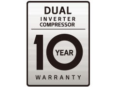 شعار DUAL Inverter 10 Year Warranty.