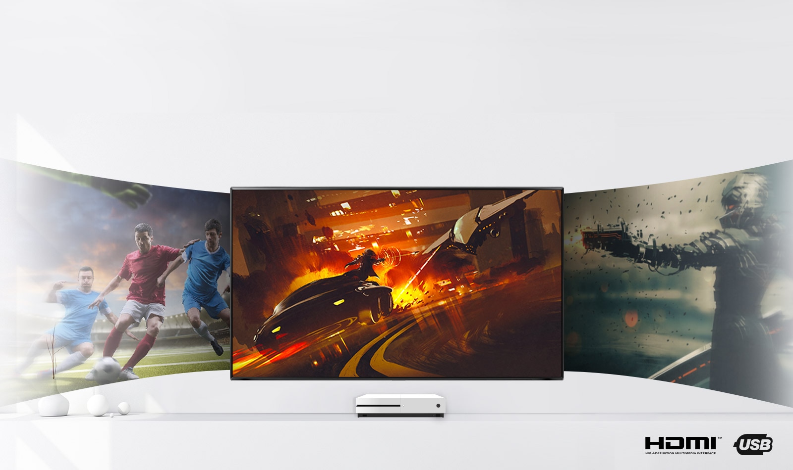 Samsung Smart TV clean cable solution and one connect
