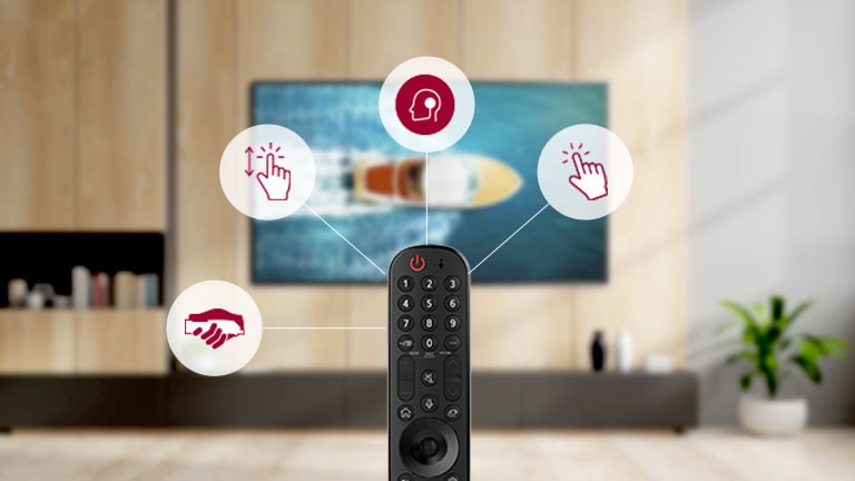 Core functions of magic remote control shown in pictogram